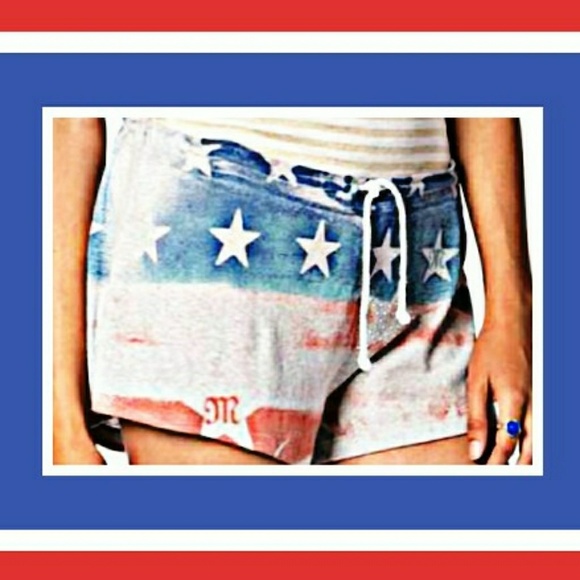 ONLY 1 LEFT! MISS ME stars/stripes shorts - Picture 1 of 2